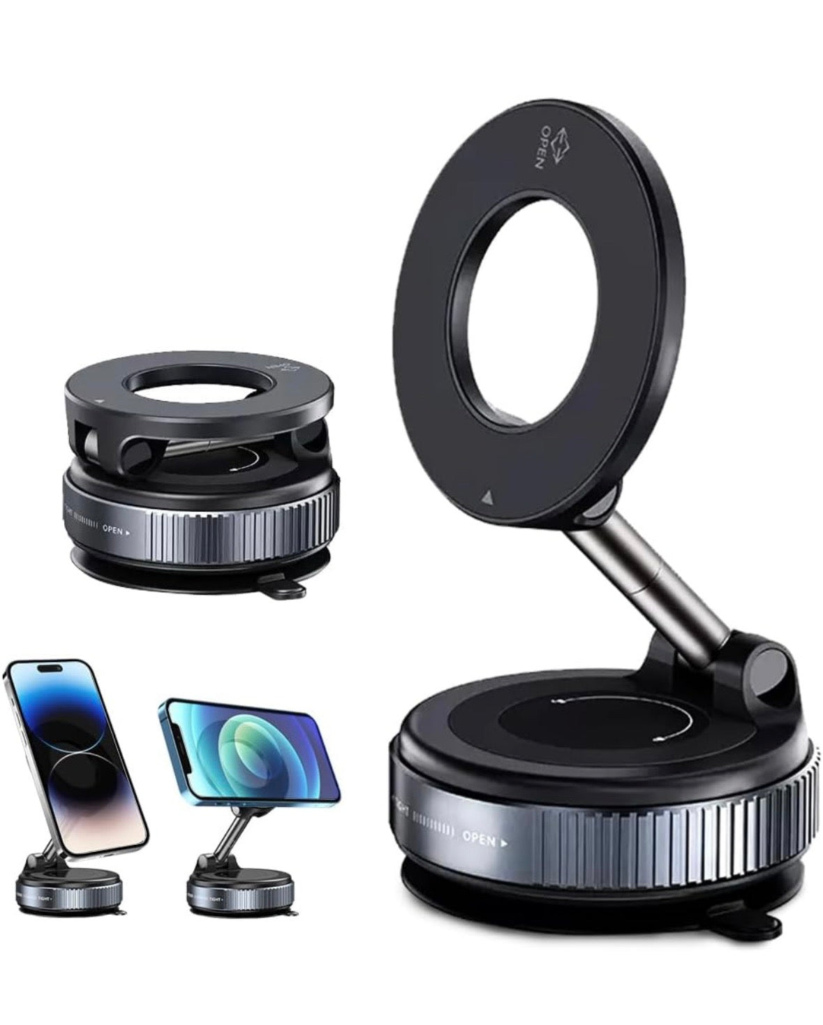 Support de téléphone magnétique Support réglable à 360° avec ventouse Conception de navigation, support de voiture universel